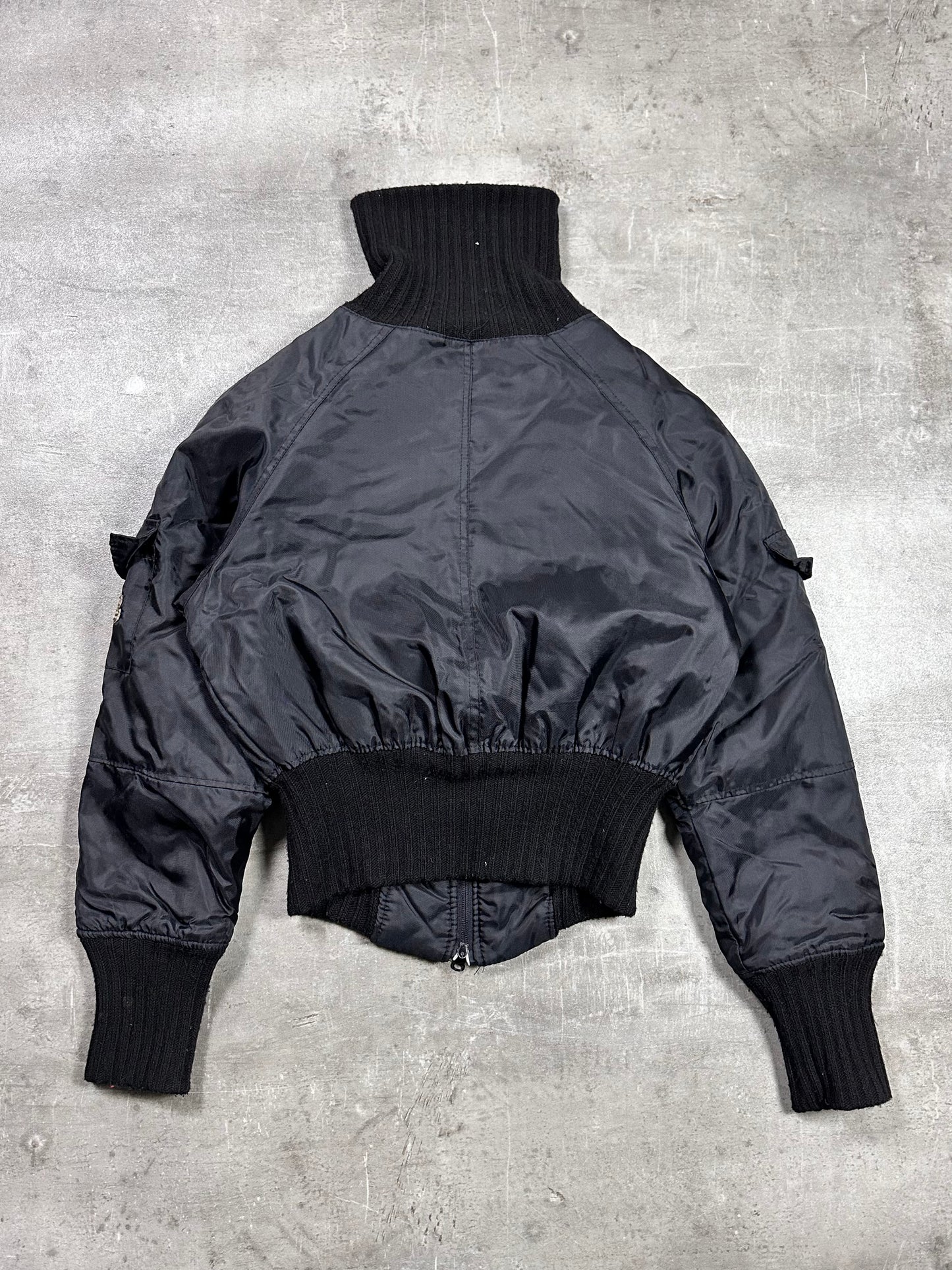 Y2K ARMY PATCH BOMBER JACKET