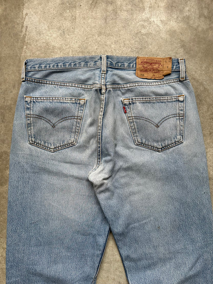 LEVIS 501 REPAIRED DENIM 36/32