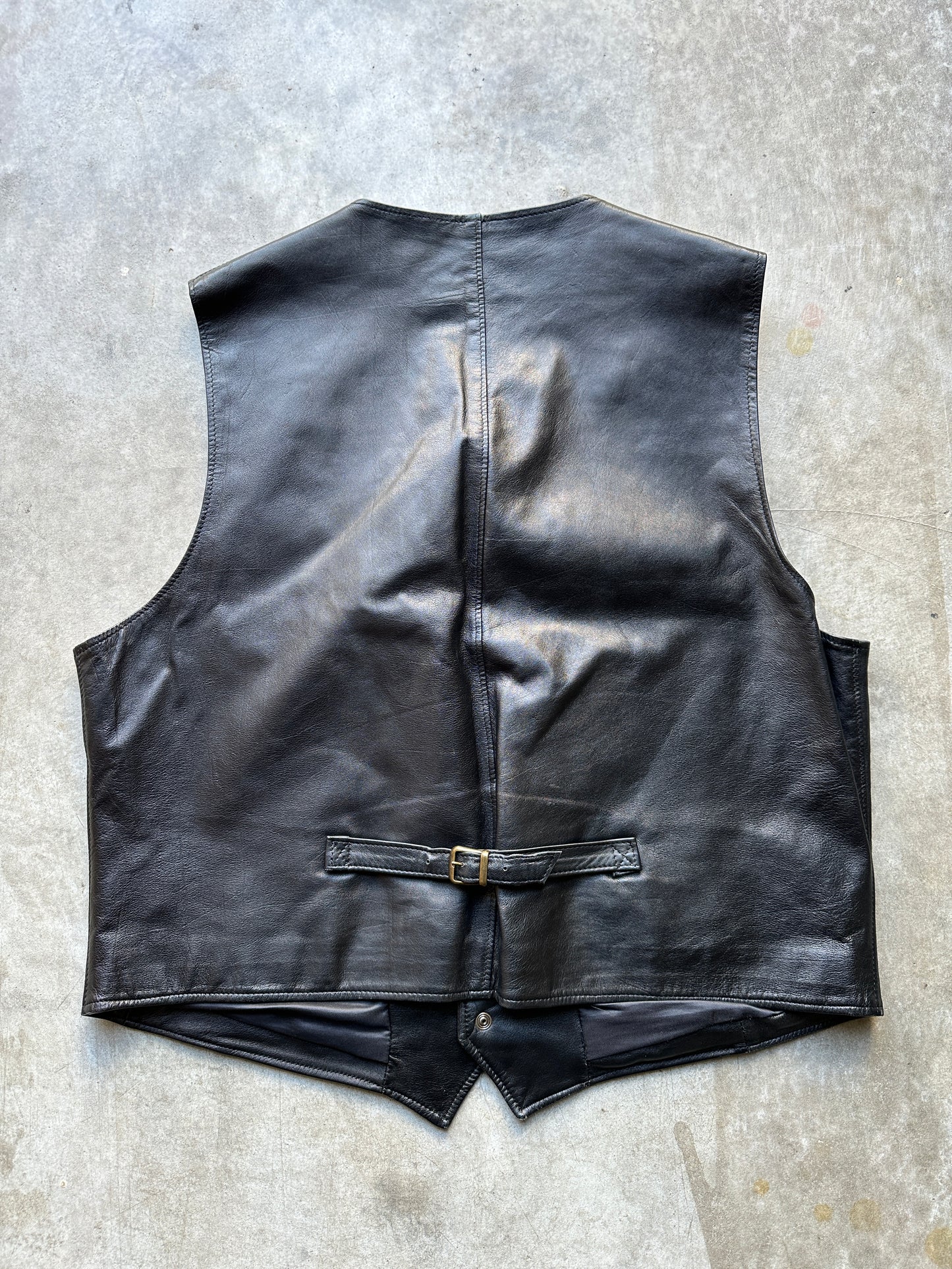 1990's BLACK LEATHER VEST