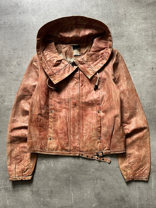 2000's "VERA" FADED LEATHER JACKET