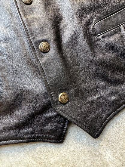 1990's BLACK LEATHER VEST
