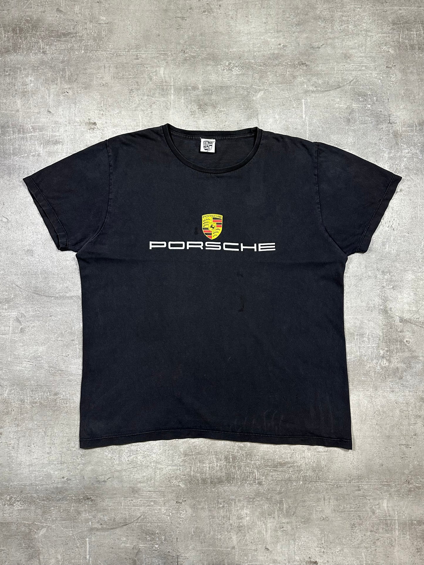 2000S “PORSCHE” BIG LOGO DISTRESSED TEE