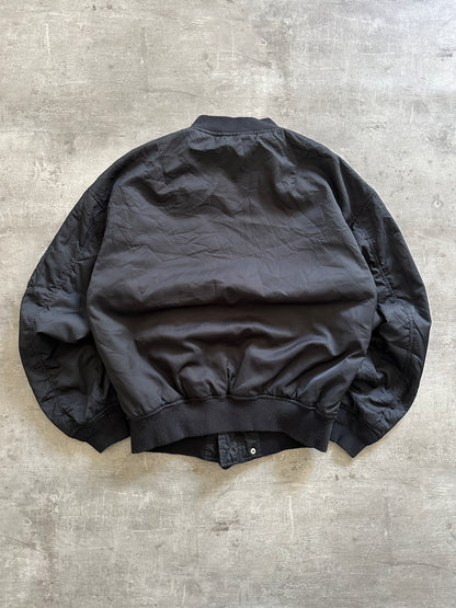 Y2K BLACK FLIGHT BOMBER JACKET