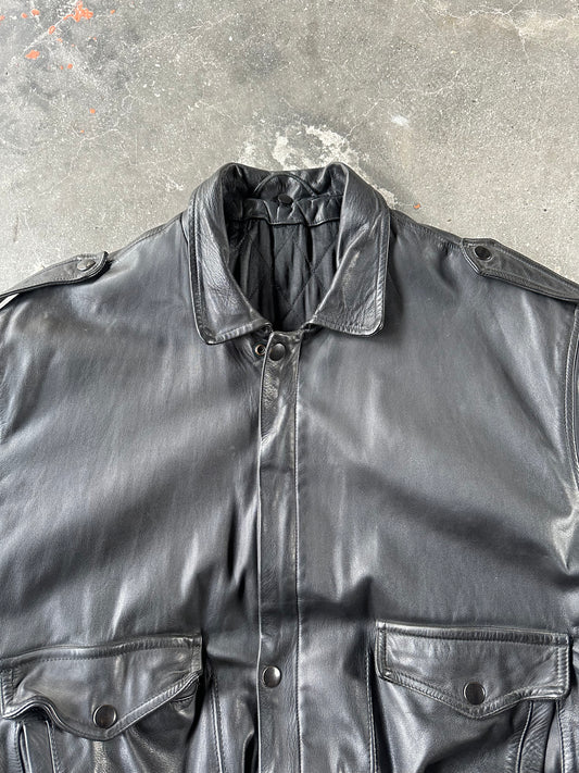 1980's VINTAGE LEATHER AVIATOR JACKET