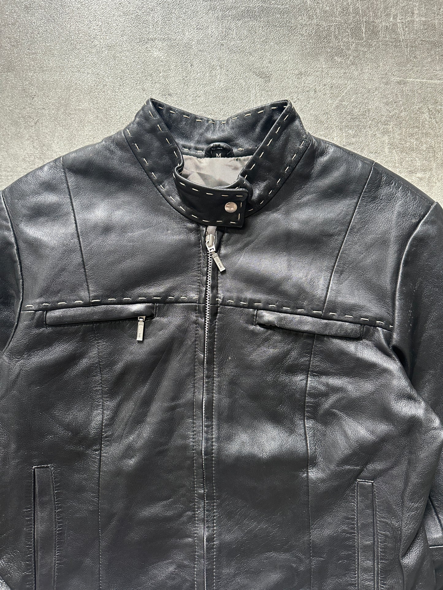 2000's STITCH LEATHER JACKET