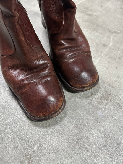 SQUARE TOE LEATHER SHOES