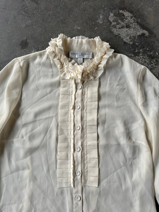 SILK BAROQUE JABOT BLOUSE SHIRT