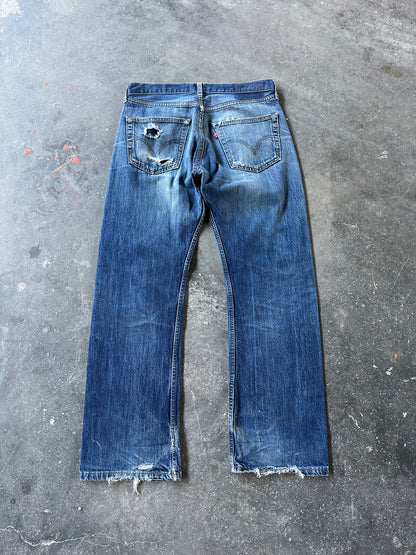 LEVIS 501 DISTRESSED DENIM 31/30