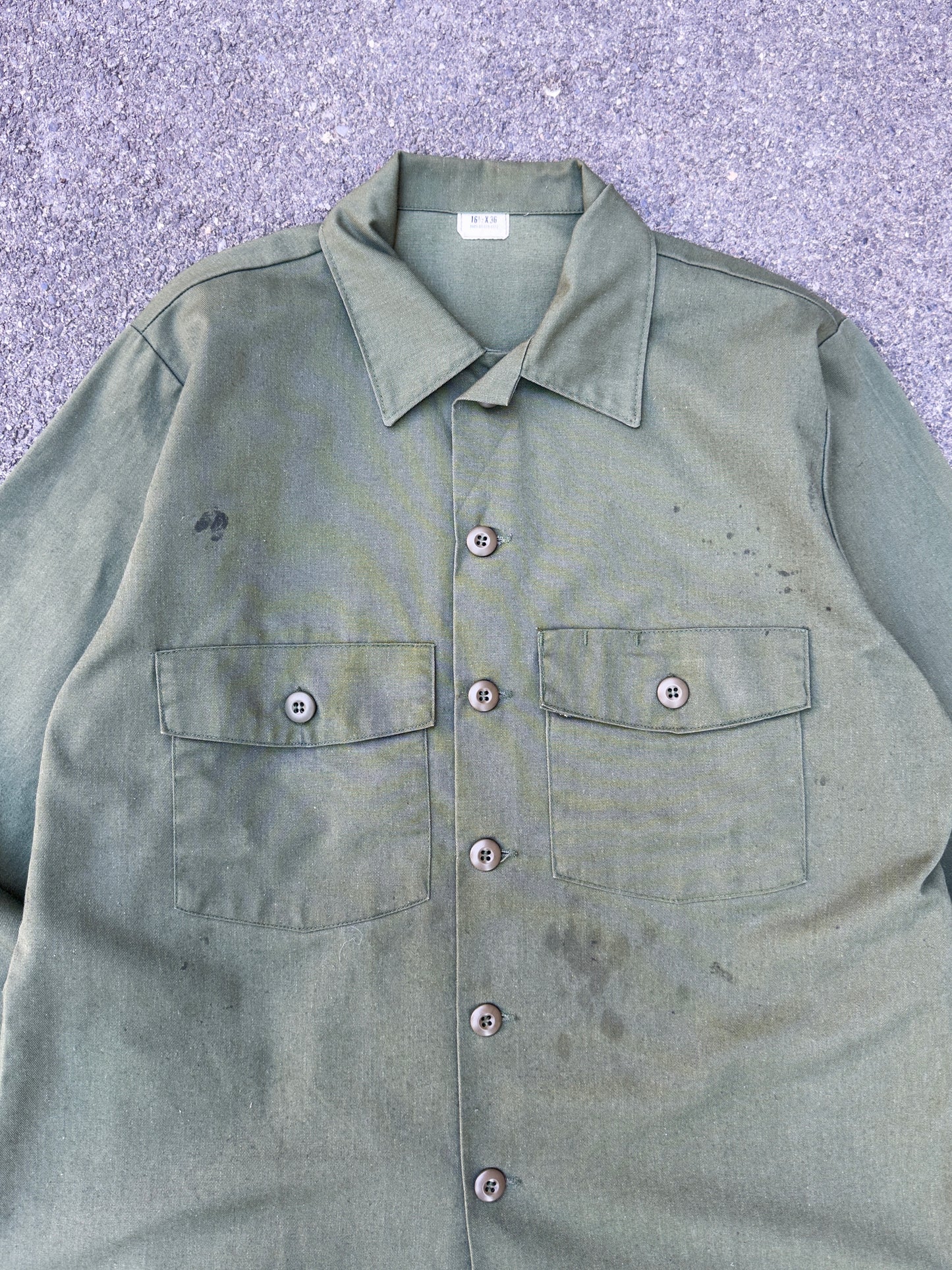 1987's U.S. ARMY OG 507 UTILITY SHIRT