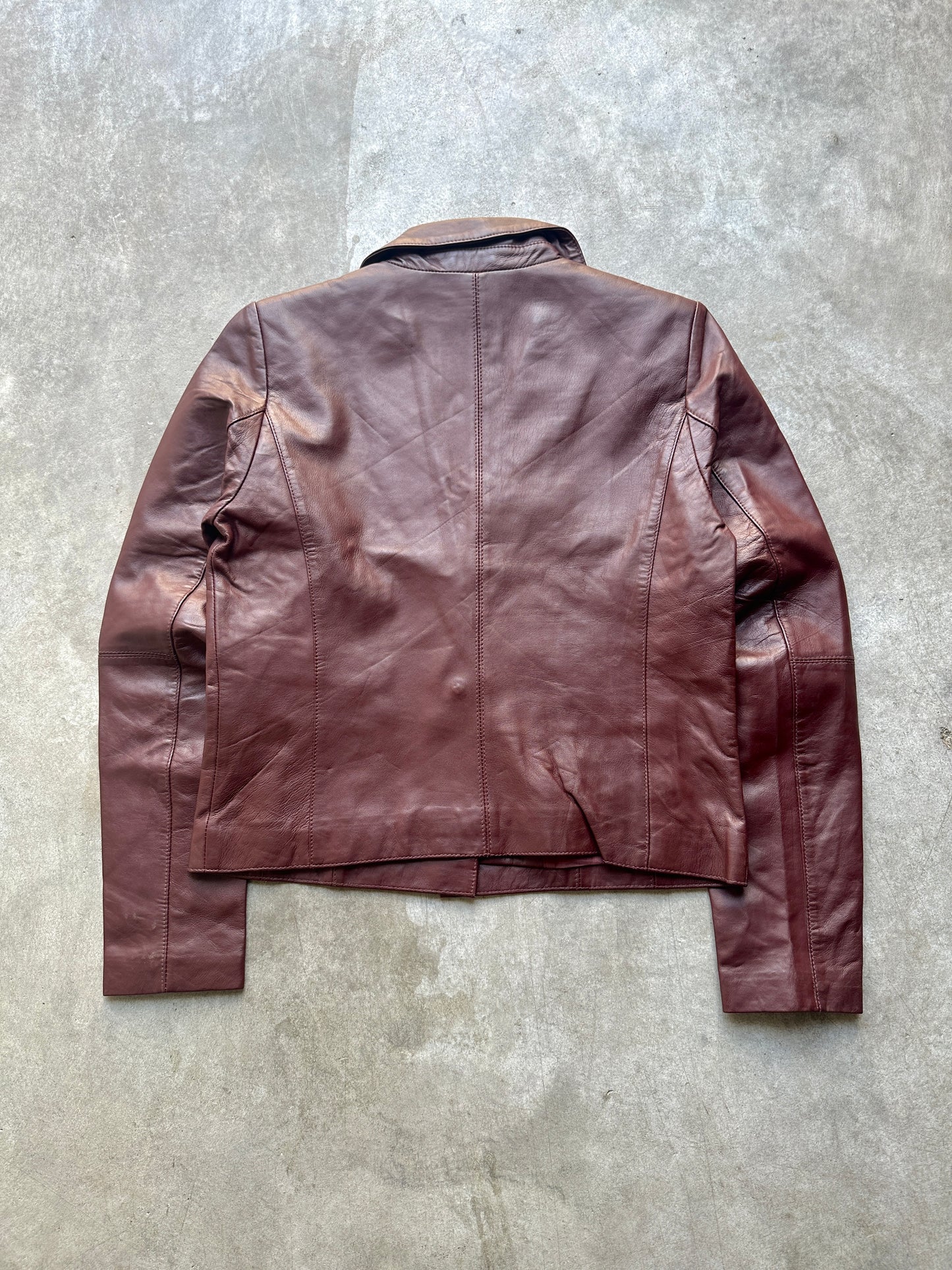 2000s LEATHER CROP JACKET