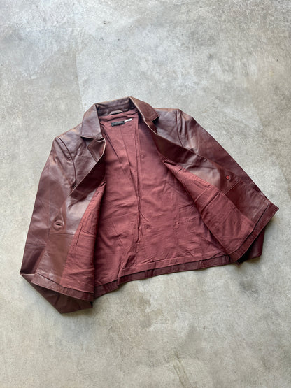 2000s LEATHER CROP JACKET