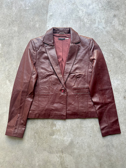 2000s LEATHER CROP JACKET