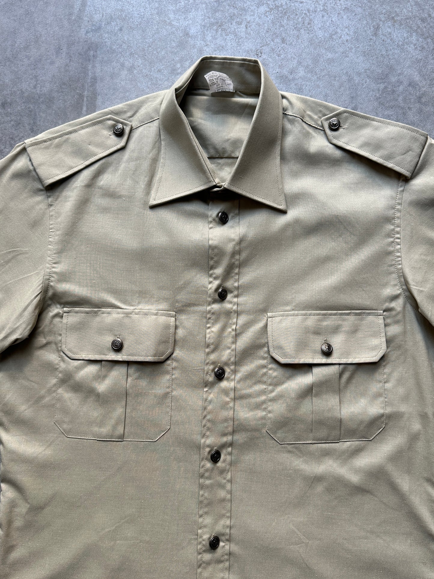2000s ITALIAN ARMY BEIGE SHIRT