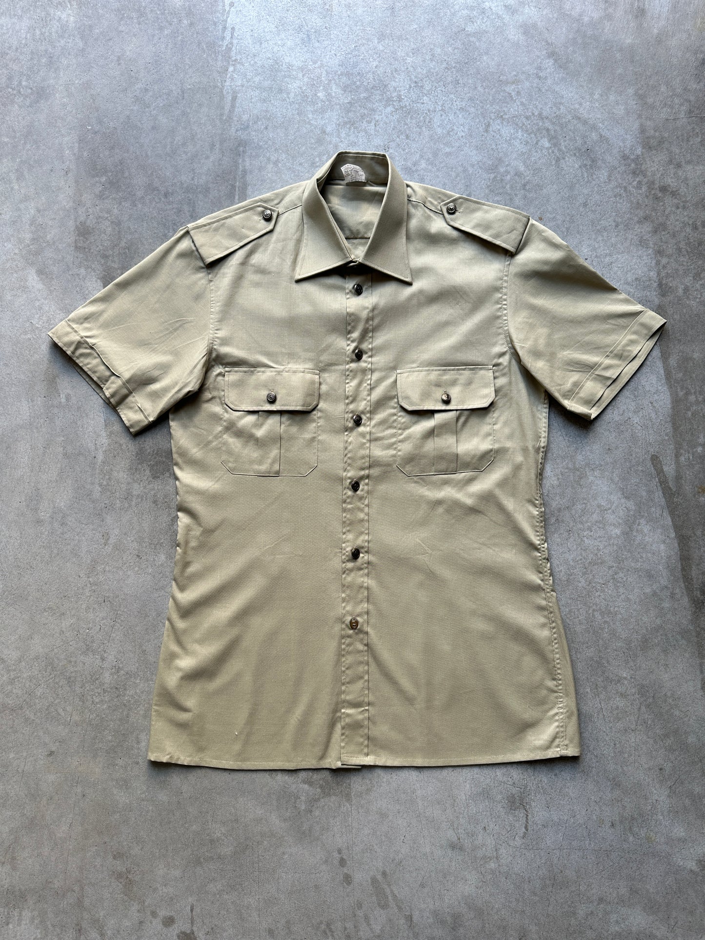 2000s ITALIAN ARMY BEIGE SHIRT