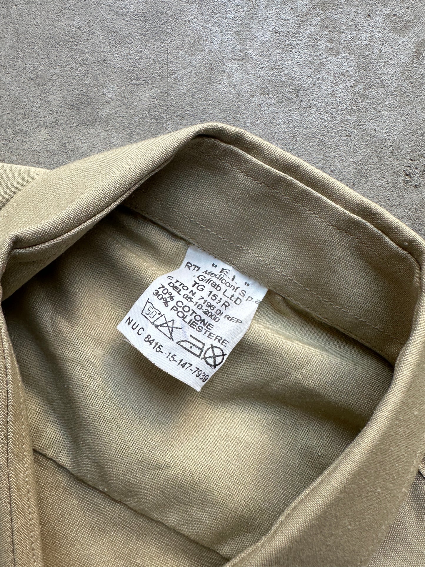 2000s ITALIAN ARMY BEIGE SHIRT