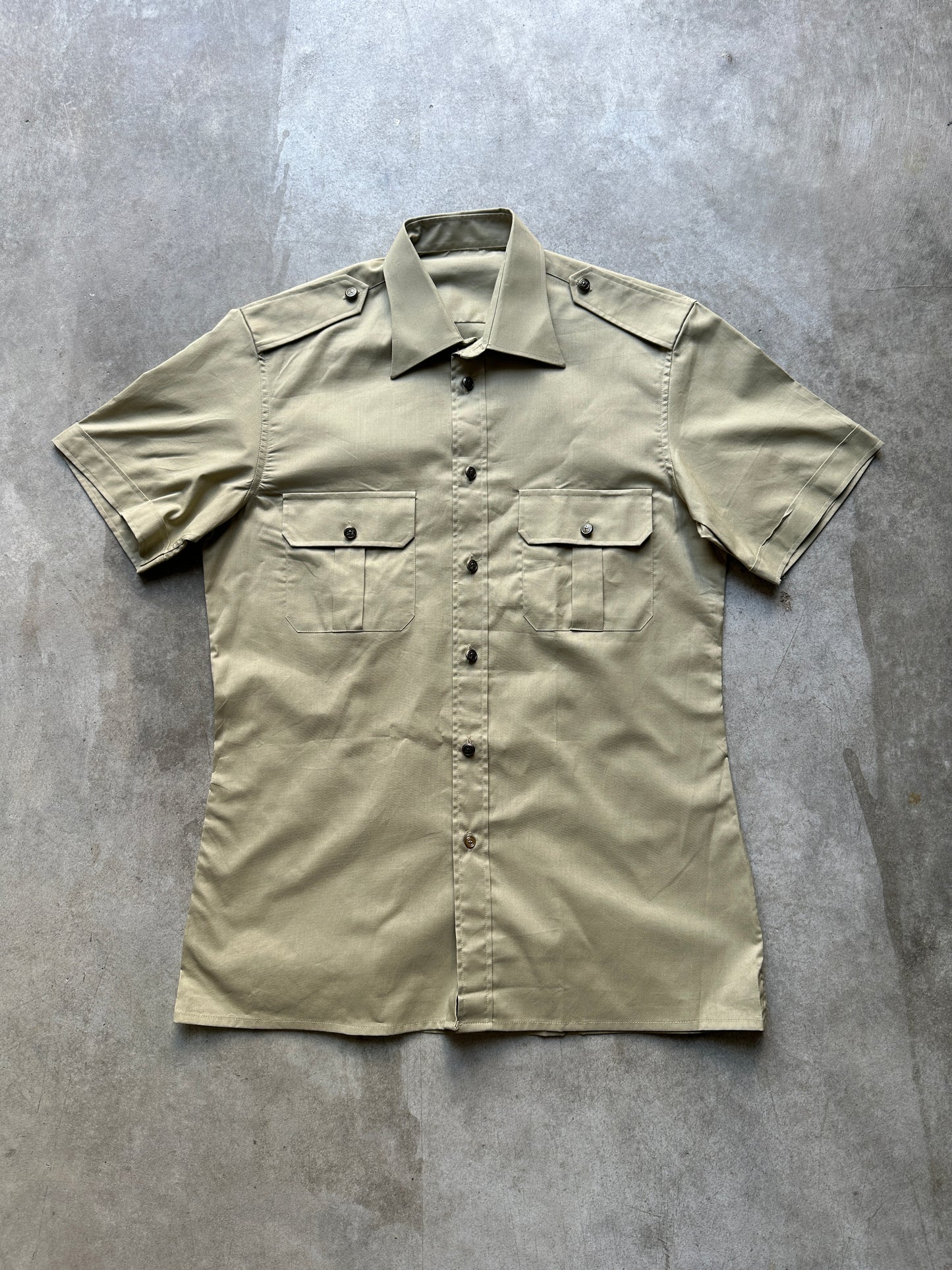 2000s ITALIAN ARMY BEIGE SHIRT